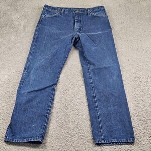 Wrangler Cowboy Cut Jeans Mens 36x32 Blue Denim Straight Leg Western 13MWZPW